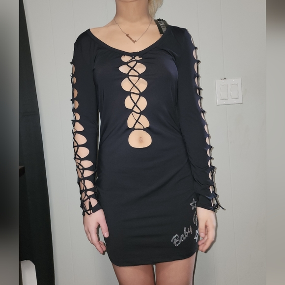 NWT Dolls Kill Sexxy Baby Girl, Cut Up Mini Dress - Picture 5 of 16